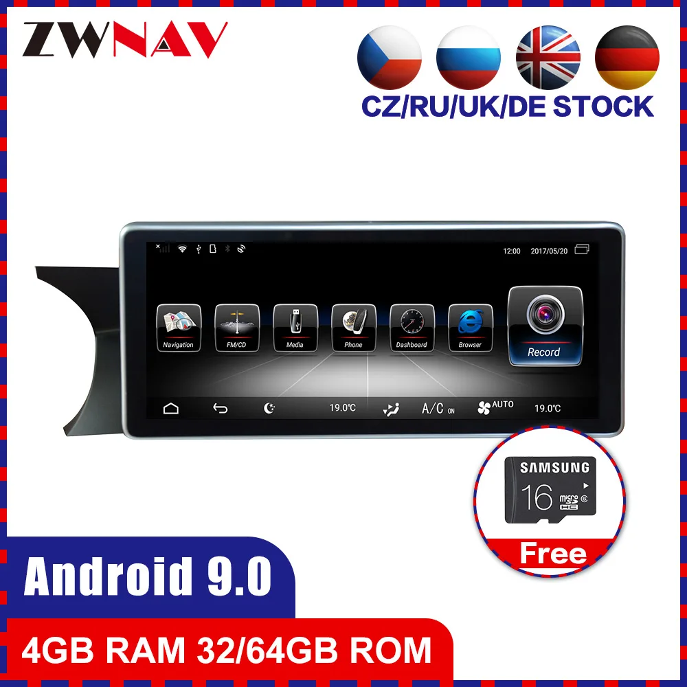 64G Android 9,0 автомобильный стерео dvd-плеер gps ГЛОНАСС Navi для Mercedes-Benz C C204 C180 C200 2011- Видео Аудио мультимедиа радио