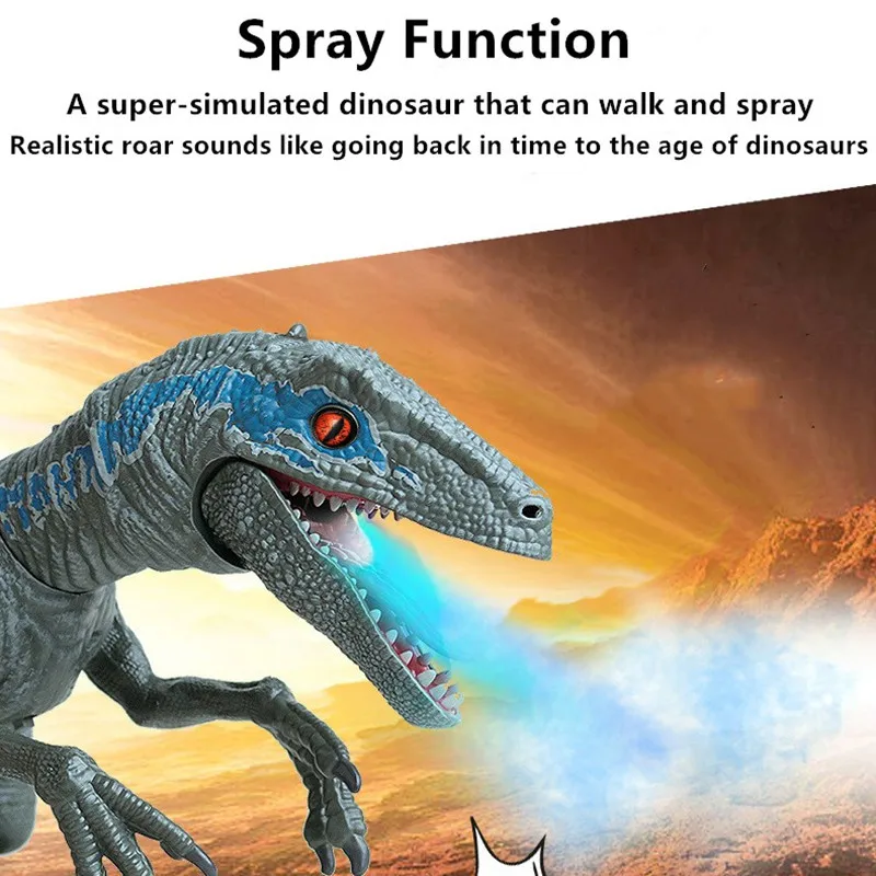 Remote Control Animal Robot High Simulation Spray Walking Sound Singing Dancing Multi- Function RC Dinosaur Spray Dinosaur Toys 2