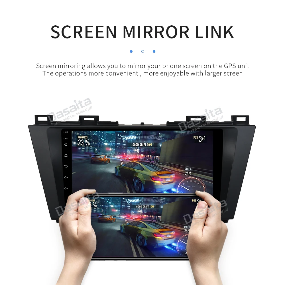 Top Dasaita 9" IPS Multi Touch Screen Car 1 din Android 9.0 for Mazda 5 2011 2012 2013 Bluetooth GPS Navigator 32G ROM MP3 Player 17