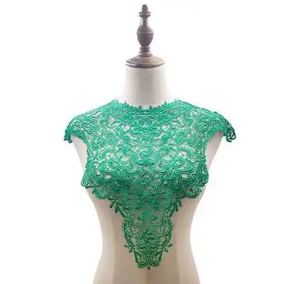 Back Collar(Green) 7 цветов "передний воротник+ задний воротник" Ремесло Венеция блестки Цветочная вышитая аппликация для DIY аксессуары для украшения костюма - Цвет: Back Collar(Green)