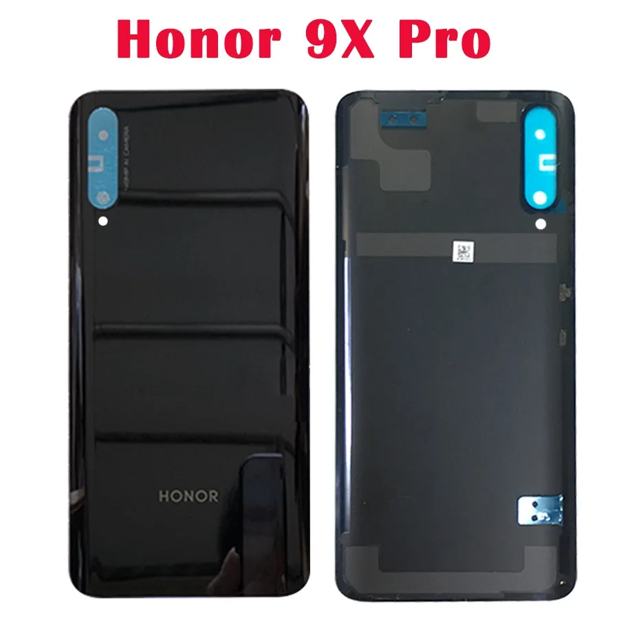 huawei honor 9x задняя крышка батарейного отсека Дверь Задняя стеклянная крышка корпуса huawei honor 9X Pro Крышка батарейного отсека с объективом камеры - Цвет: 9X Pro Black