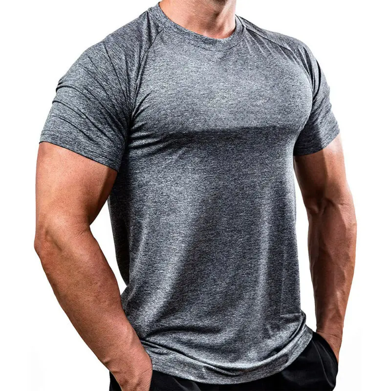 

2019 Newest Fashion Men Summer Simple Solid T Shirt Short Sleeve O Neck Comfort Slim Fit Casual Tops Bodybuilding Muscle Tee