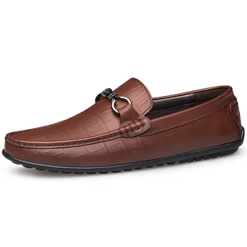 

Genuine Leather Men Loafers Moccasins Black Brown Mens Driving Shoes Italian Loafers Shoes Handmade Male Casual Shoes