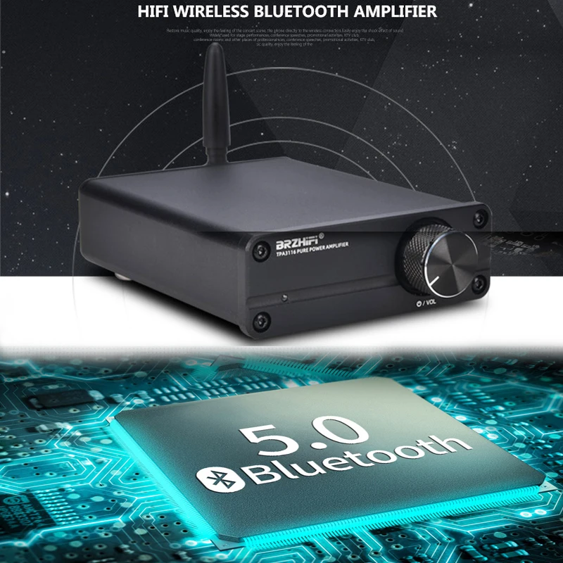 

Kaolanhon DC12~24v 100W*2 TPA3116 Mini 5.0 Bluetooth Amplifier QCC3003 Fever HIFI Stereo Home Audio Digital Amplifier 4~8 Euro