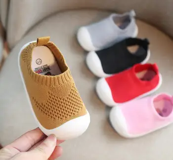 

2019 autumn new baby toddler shoes baby soft bottom boys and girls breathable mesh shoes shoes knitted casual shoes