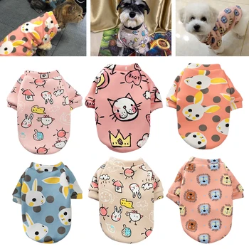 

Pet Dog Clothes Cartoon Print Dog Sweatshirt Winter Warm Dog Coat Cats Pullover Coat Pet Clothes Supplies