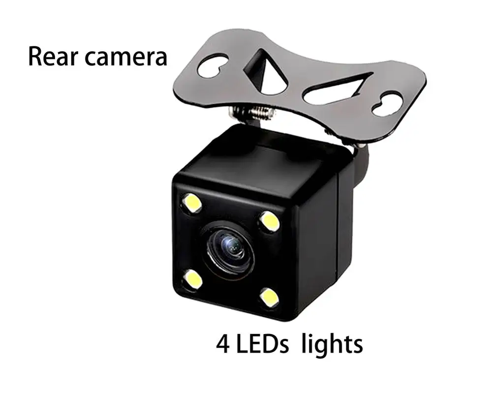 4 led lights Камера заднего вида, 140 градусов, ночное видение, задний вид автомобиля, зеркало, водонепроницаемая камера, резервная парковка для автомобиля, радио - Название цвета: 4 led lights
