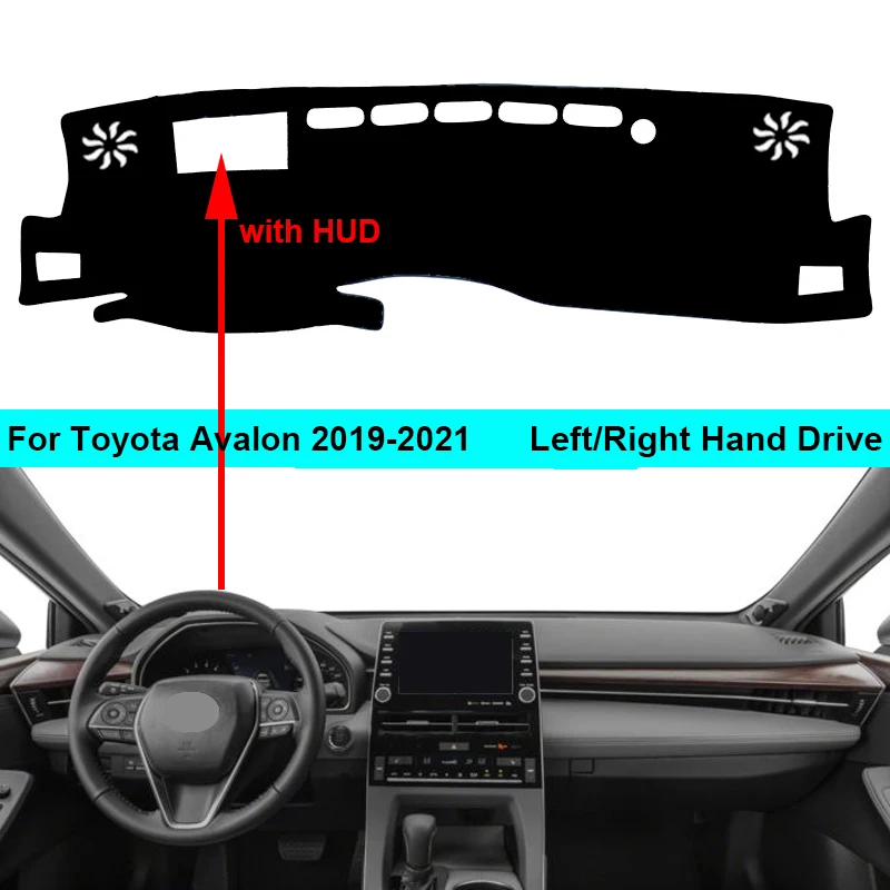 2 Layer Car Dashboard Cover Carpet For Toyota Avalon LHD RHD Rug Pad Carpet Dashmat Sun Shade Car decoration