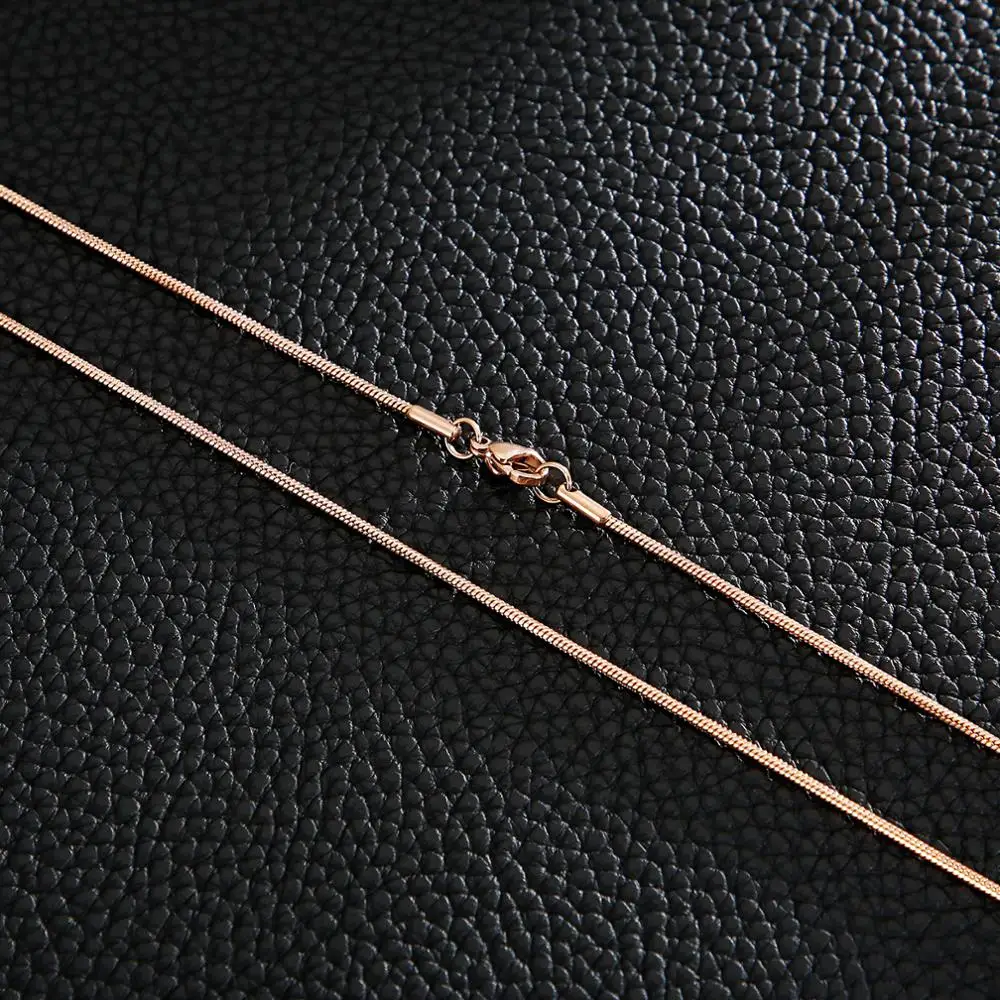 1.5mm Width Stainless Steel Snake Chain Female Rose Gold/Black Fashion Necklaces For Women Girls Chokers Long Chains - Image 4