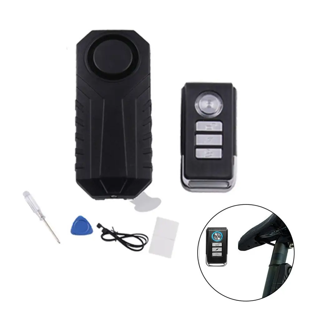 

New 113dB Wireless Anti-Theft Vibration Motorcycle Bicycle Waterproof Security Bike Alarm with Remote Car Styling