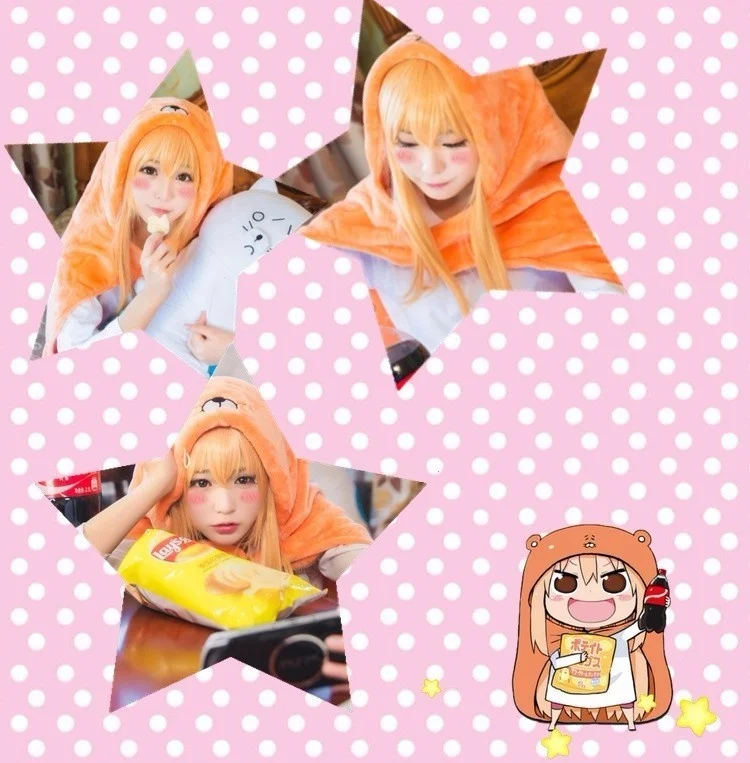 Himouto Umaru-chan Umaru Doma Home Outfit Cosplay Costume (Hoodie & Blanket Set) (Unofficial)