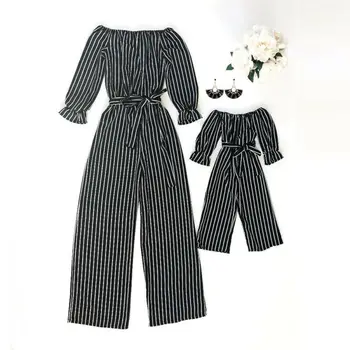 

Fashion Striped Family Matching Clothes Mother and Daughter clothing Mommy and me Romper Women baby Girl Casual Jumpsuit Outfit