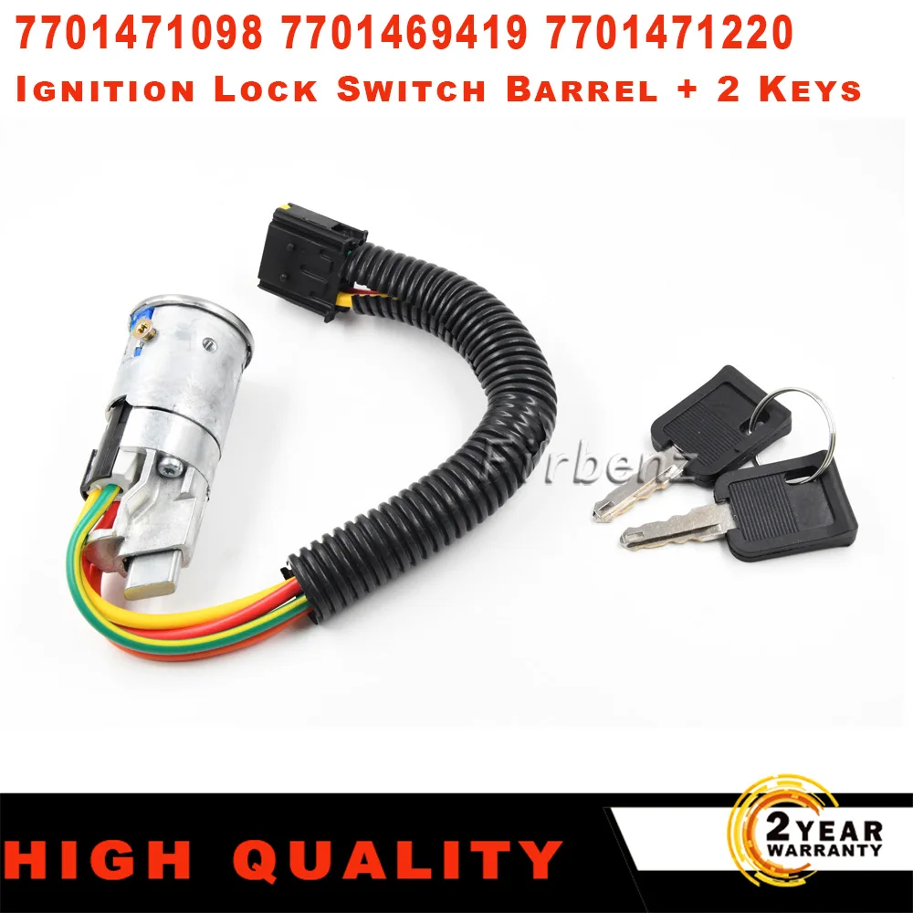 

7701469419 7701471098 7701471220 For RENAULT CLIO 1998-2005 MEGANE SCENIC MK1 1996-2003 Ignition Lock Switch Barrel + 2 Keys