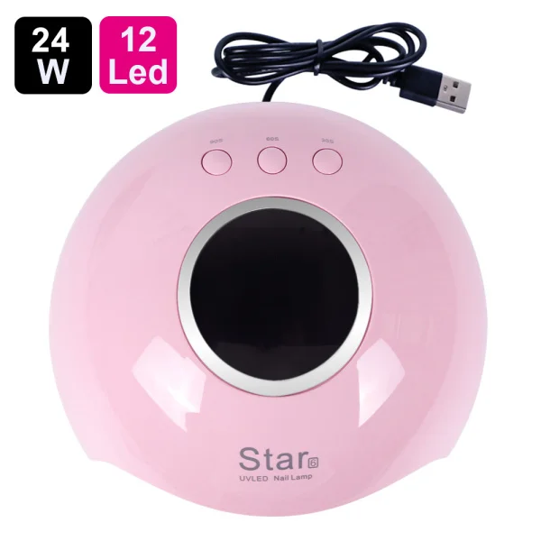 Star6 Pink UV Lamp For Manicure LED Nail Dryer Lamp Sun Light Curing All Gel Polish Drying UV Gel USB Smart Timing Nail Art Tools LASTAR6 - Цвет: Star6 Pink
