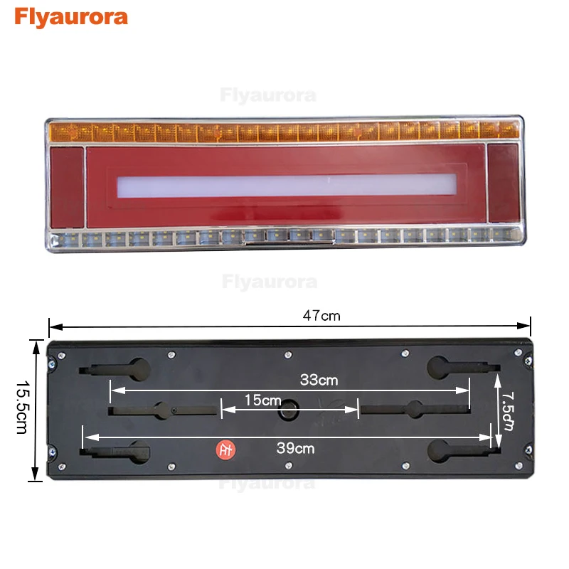 2x24 V Водонепроницаемый IP68 прочный автомобиль грузовик светодиодный задний светильник Аварийные огни Задний фонарь для прицепов, рабочими электрическими схемами кемперов ATV лодки - Цвет: 47cm