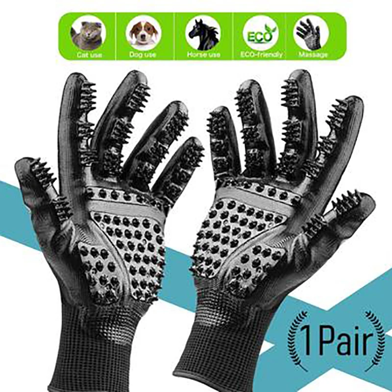 Pet Hair Grooming Glove Cats Soft Rubber Pet Hair Remover Dog Horse Cat