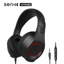 SENICC A2i 3,5 мм PS4 Стерео Игровые наушники над ухом светильник головная повязка Экстра бас Музыкальная гарнитура с регулятором громкости для телефона