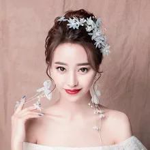 Модные модели невесты головной убор juan sha цветок заколки бесмерная красота белое свадебное платье аксессуары для волос MORI серия CHILDR