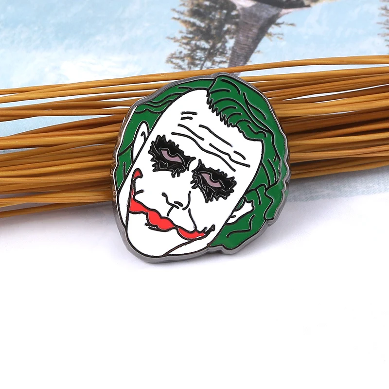 DC Clown Joker Enamel Pins Horror Chucky Face Stephen Kings IT Penny Wise Metal Badge Brooches For Children Bag Gifts Jewelry