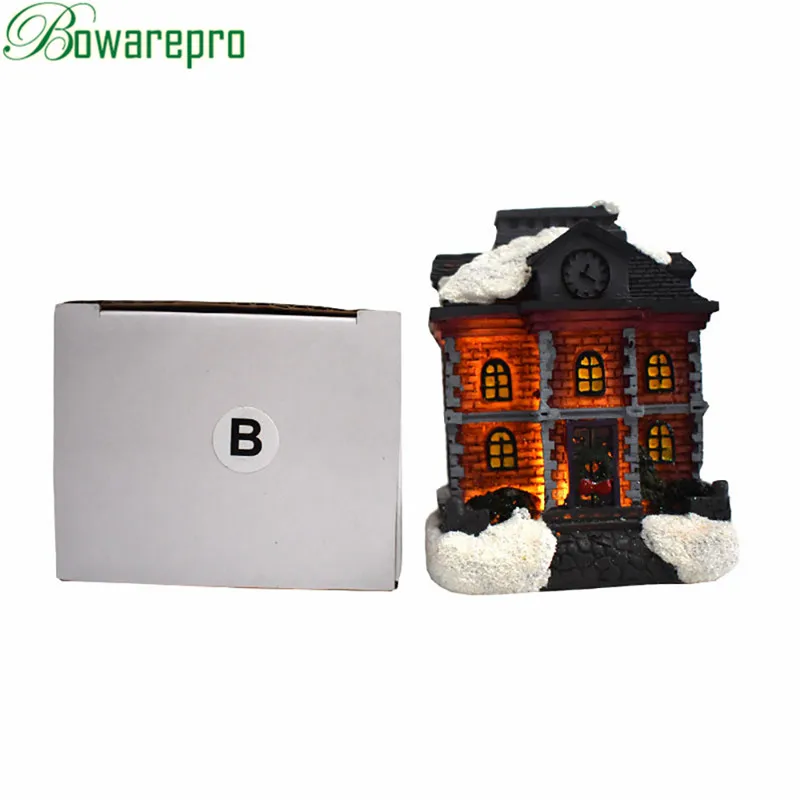 B 2 Bowarepro Clorful светодиодный мигающий резиновый Рождественский сцена деревенские дома орнамент город батарея работает рождественские подарки для детей - Цвет: B 2