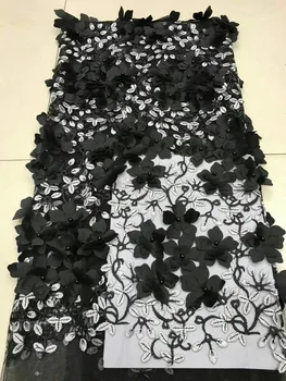 

Bridal Lace Fabric High Quality African Handmade Beades Lace Fabric Embdroidery 3d French Lace Fabric for 5yards FJ21991