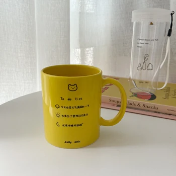 

Nordic Unique Mug Cute Print Coffee Ceramic Reusable Breakfast Milk Mug Smoothie Office Kubek Do Kawy Kitchen Supplies DE50MK