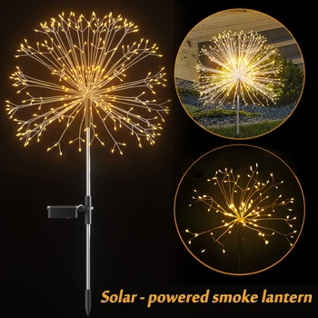 

Led Solar Firework Hanging Lights 8 Modes 100leds Battery Power Starburst Dimmable Lawn lamp Hanging Outdoor Sphere Decor Lights