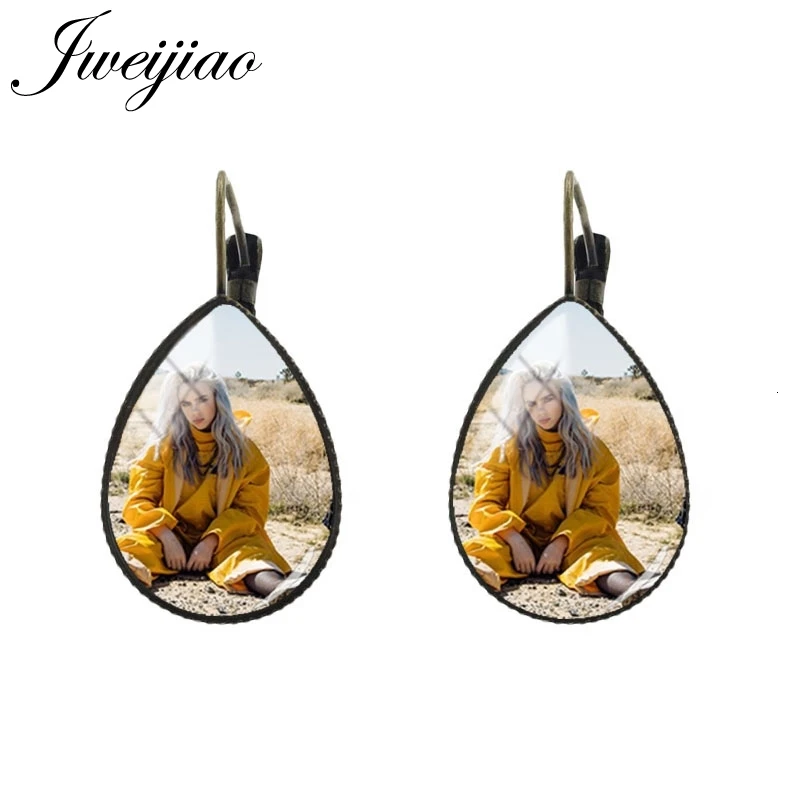 JWEIJIAO Billie Eilish, серьги, слеза, капля воды, серьги на клипсах для ушей, персональное лицо, угрюмое лицо, стиль хип-хоп, подарок для фанатов, горячая распродажа, Kolye HB10
