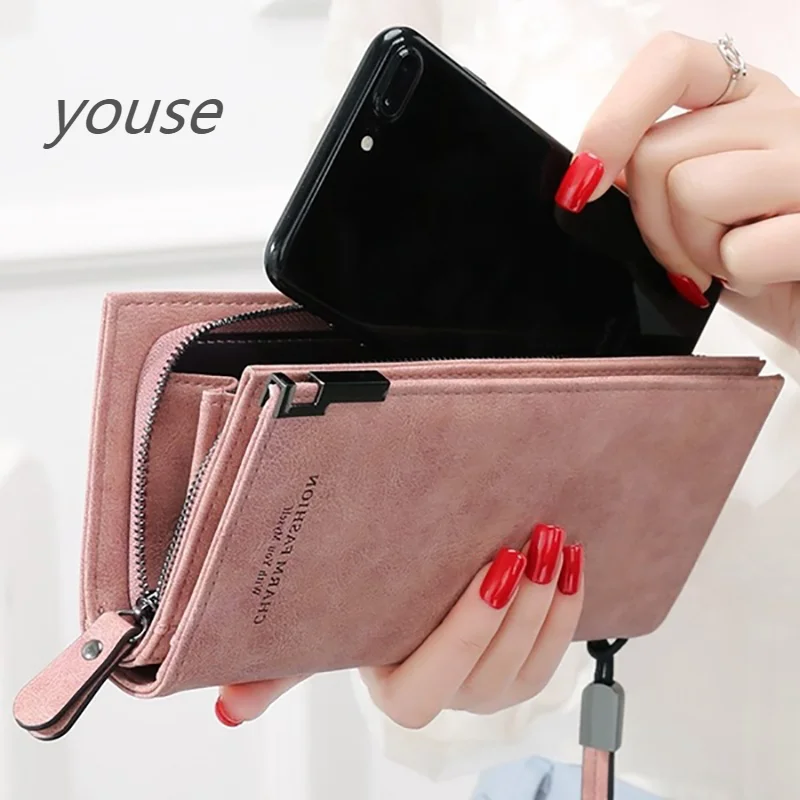 YOUSE-cartera larga de piel sintética para mujer, cartera femenina de mano de alta calidad, gran oferta