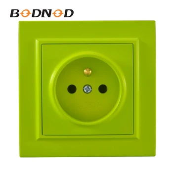 

Original Socket Yellow Green Euro Wall French Design Socket 250V 16A Power Supply Wall Mount Charger Decorative Socket