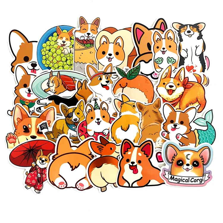 

25pcs Corgis lovely dog pet Stickers for car Skateboard Motorcycle Luggage Cool Funny Sticker