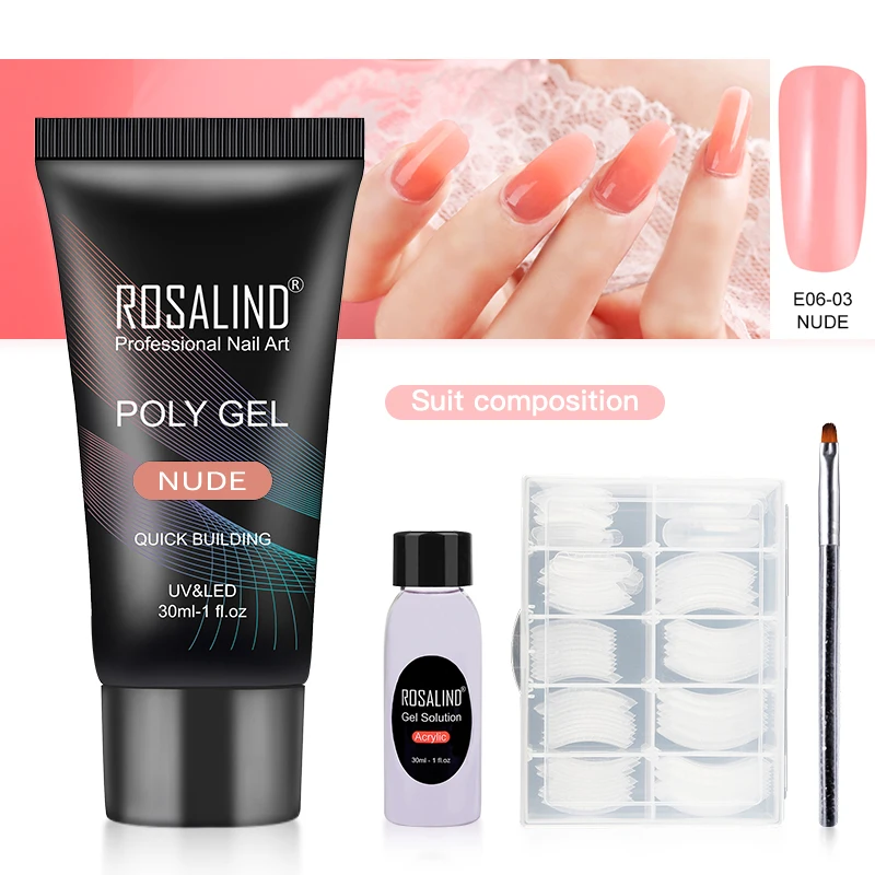 RE-2GELS2TOOLS-12 ROSALIND поли набор гель-лаков для ногтей для дизайна ногтей расширение строительный гель для маникюра полигель набор для ногтей лак - Цвет: RE-2GELS2TOOLS-12