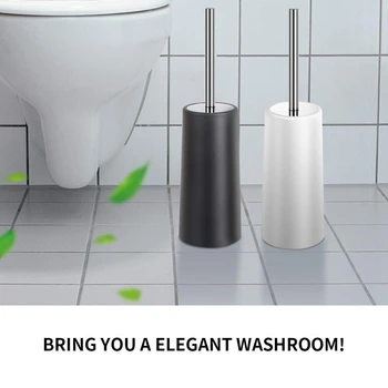 

Hot Toilet Brush and Holder Stainless Steel,Length Handle Toilet Bowl Brush Scrubber Set with Durable Bristles and Sturdy St