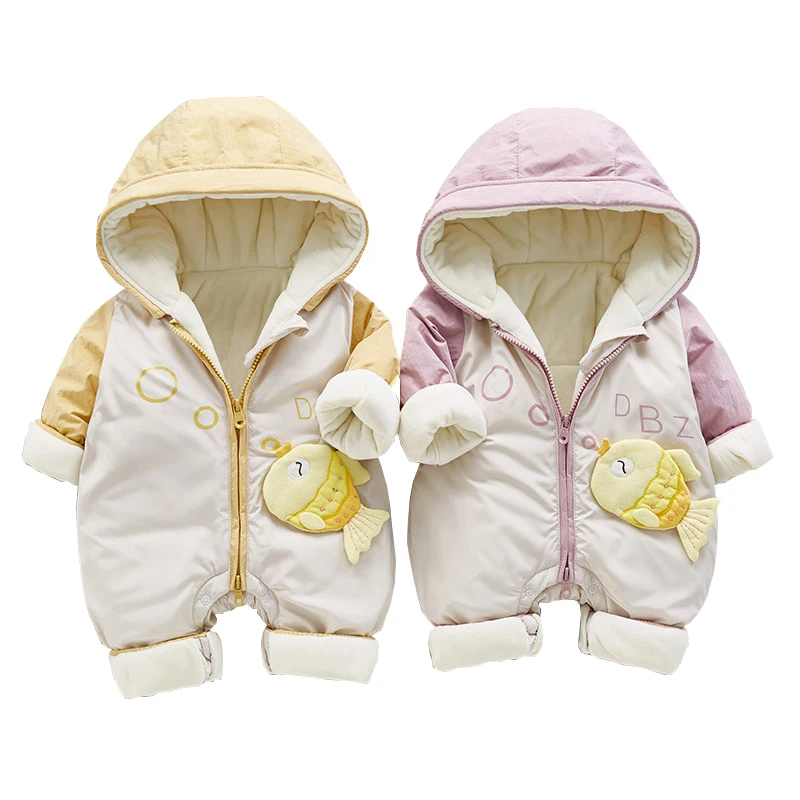 

Dollplus 2019 New Born Baby Romper Newborn Jumpsuit Long Sleeve Winter Baby Boy Girls Clothes Children's Hoodies Warm Clothing