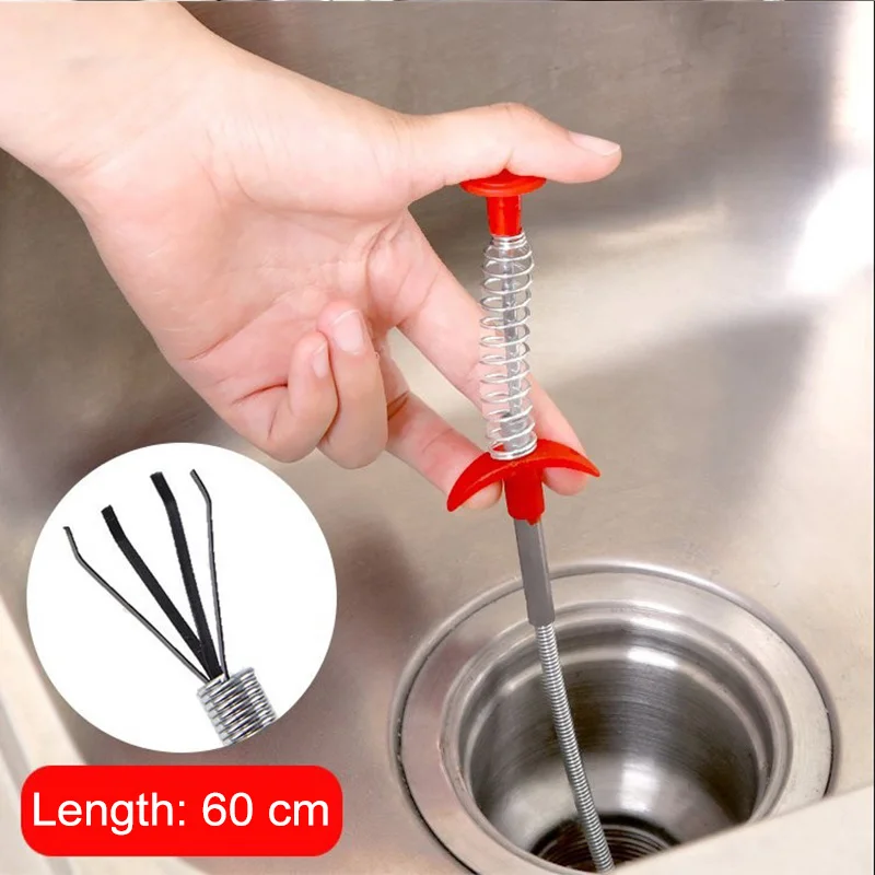 Discount Herramienta de dragado de tuberías, escurridor de serpiente de 60cm para cocina, fregadero, baño, bañera, resorte de inodoro, herramienta de dragado para tubería de limpieza DolGYk8Jz30