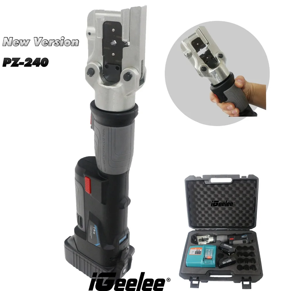 iGeelee New PZ-240 mini Battery Cable Lug Crimping Tools  for 16-240mm2 with OLED (2)