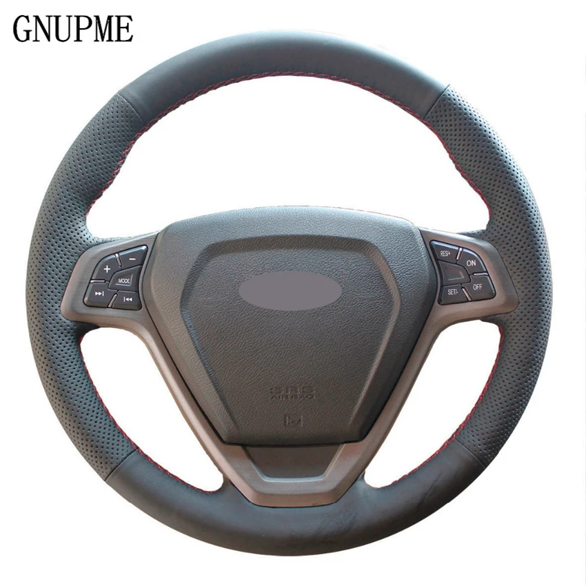 

DIY Hand-stitched Black Soft Artificial Leather Car Steering Wheel Covers Case for Chery Tiggo 3 2011-2014
