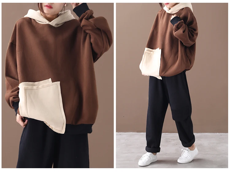 Max LuLu зима корейская модная теплая одежда женские свитшоты в стиле пэчворк женские негабаритные толстовки с капюшоном винтажная уличная одежда