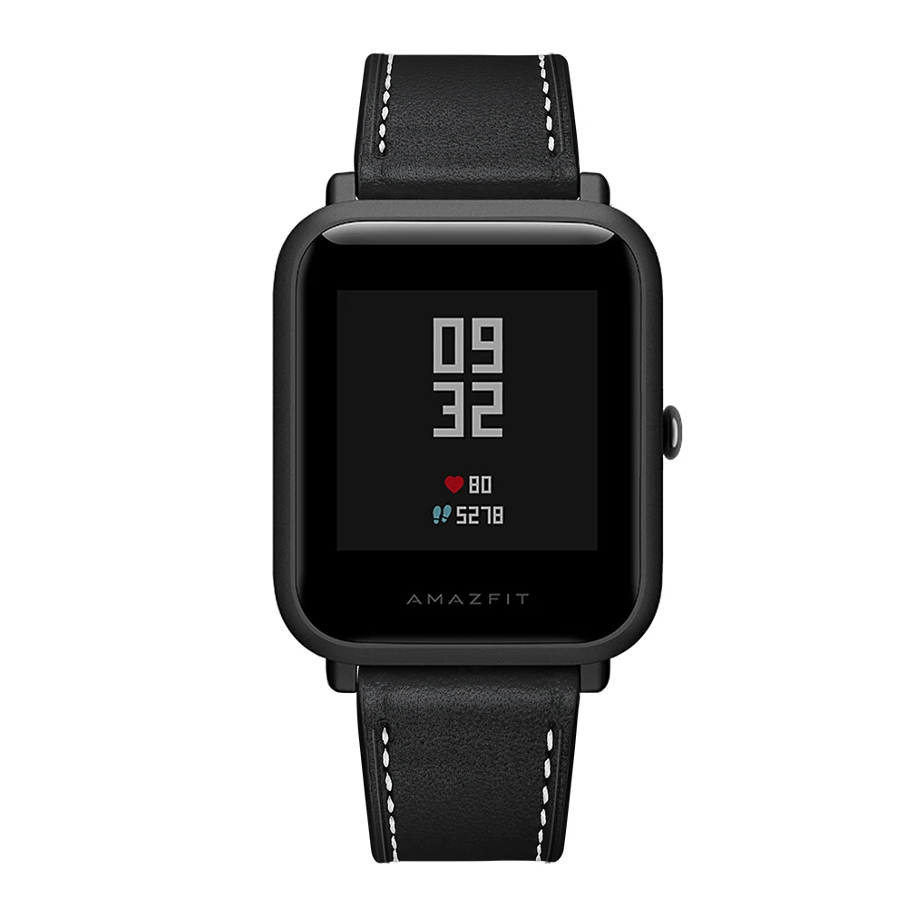 Ремешок UEBN кожаный для Xiaomi huami amazfit bip GTS браслет смарт часов GTR 42 мм 20 мм|Ремешки