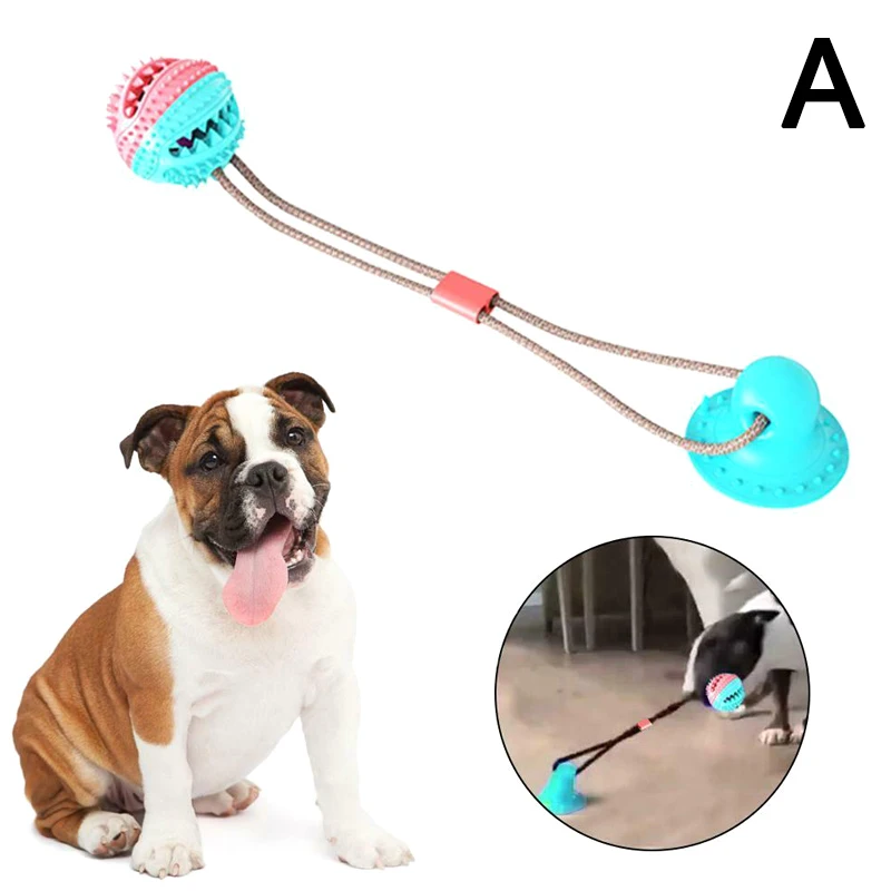 Multifunction Pet Molar Bite Toy Suction Cup Feeder Chewing Cleaning Teeth for Dog Puppy TN99