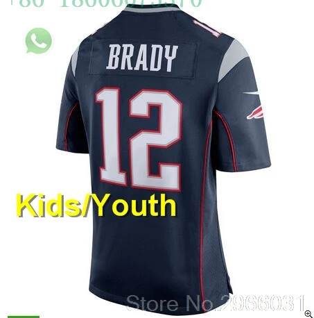 Новая Англия A+++ качественная Детская Молодежная Футболка Tom Brady 12 Rob Gronkowski 87 Julian Edelman 11 Doug Flutie 91 Джейми Коллинз - Цвет: for kids youth