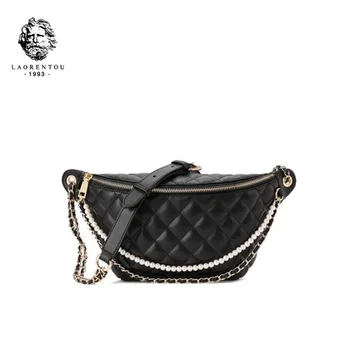 

LAORENTOU 2020 fashion versatile leather shoulder messenger bag Small fragrance rhombic chain bag Fashion pockets