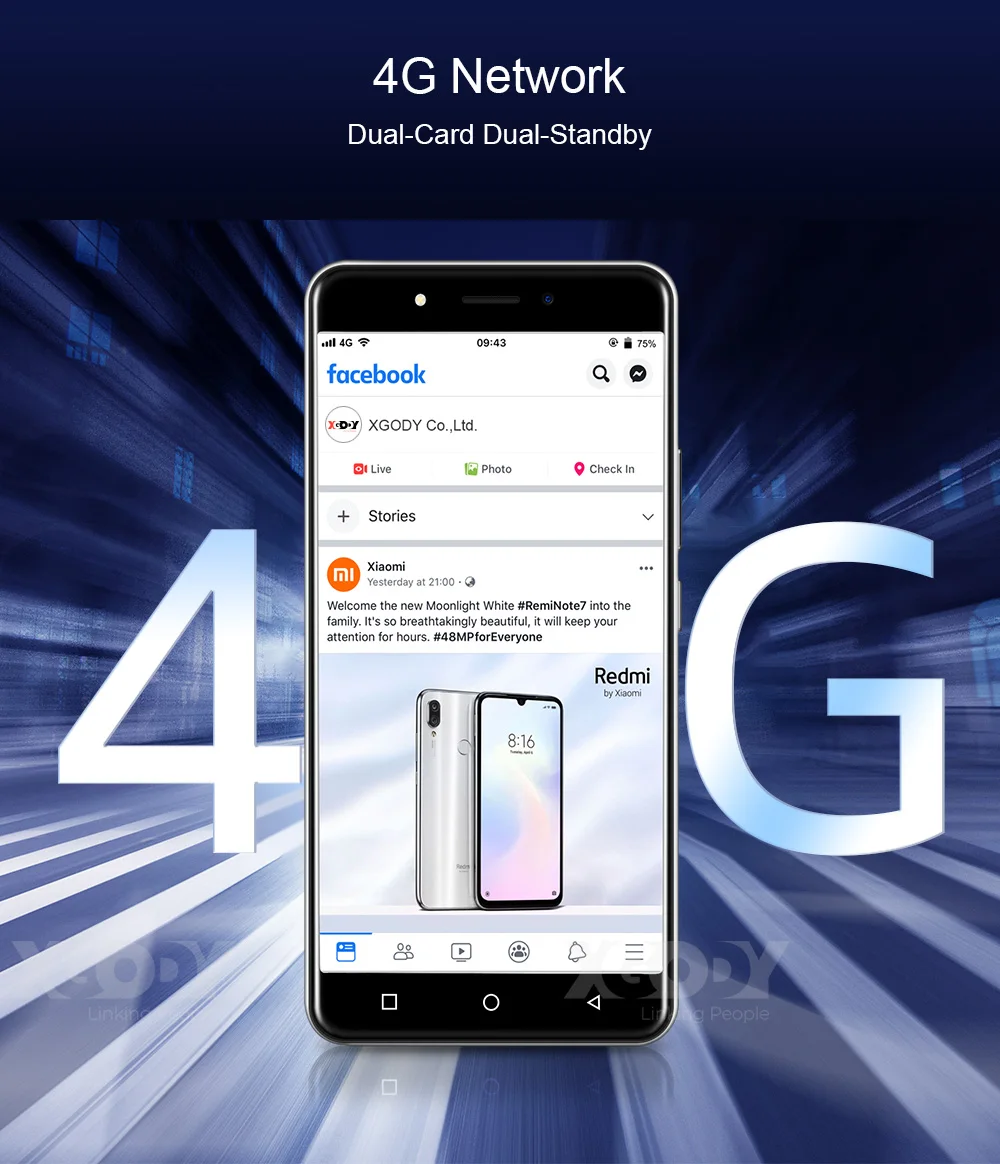 XGODY Новый 4G смартфон с двумя sim-картами 5,5 "18:9 Android 9,0 2GB Оперативная память 16 Гб Встроенная память MTK6737 4 ядра 5MP Камера 2800 мА/ч, Wi-Fi, мобильный
