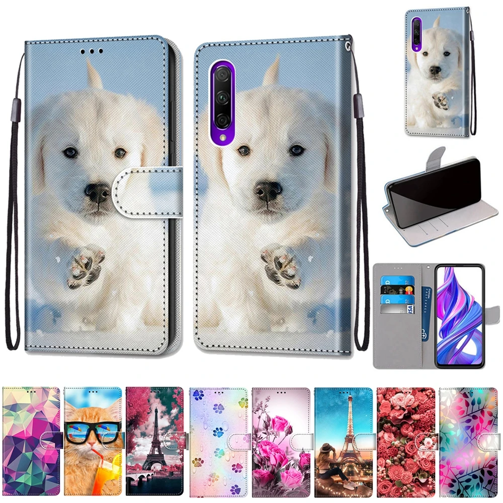 Кожаный чехол для Honor 9X Pro, чехол для huawei Honor 8X V20 9X9 Lite, роскошный флип-кошелек с 3D изображением животных, Магнитный чехол для телефона Etui