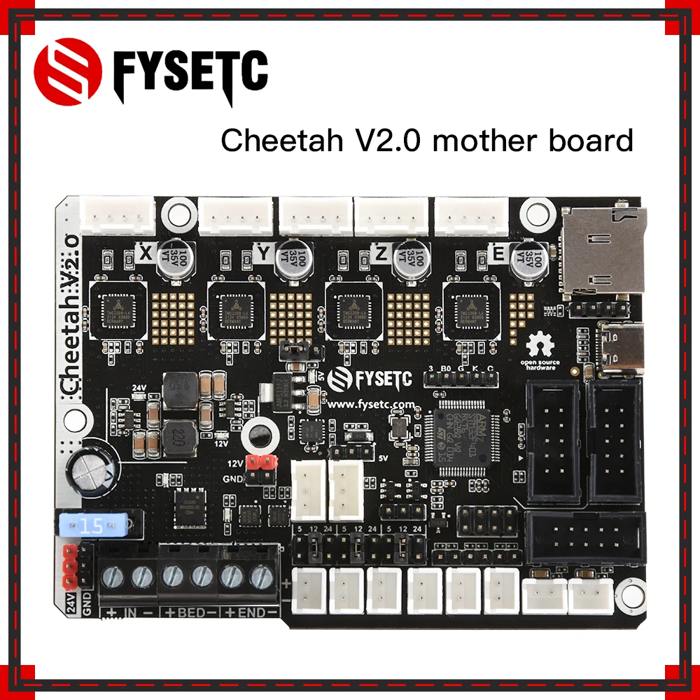 32-битная Бесшумная плата контроллера FYSETC Cheetah v2.0 TMC2209 UART для Creatlity CR10 Ender-3 Ender 3 Pro 5 |