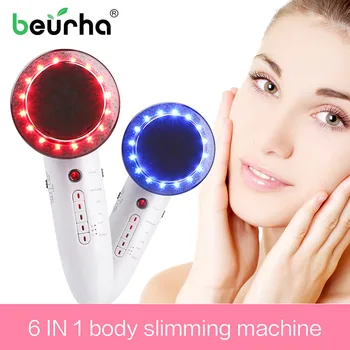 

6 In 1 EMS Ultrasonic Cavitation LED Galvanic-ion Facial Body Beauty Machine Tens Acupuncture Therapy Anti Cellulite Massage Top