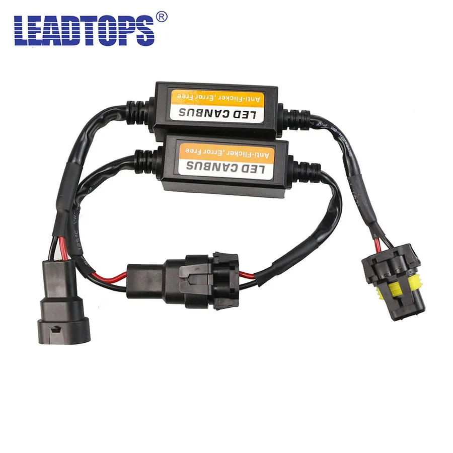 

2pcs Error Free LED Canbus Decoder for LED Car Headlight Bulb Kits for SUV Fog Lamps H4 H7 H1 H11 9006 9007 Adapter Anti-Flicker