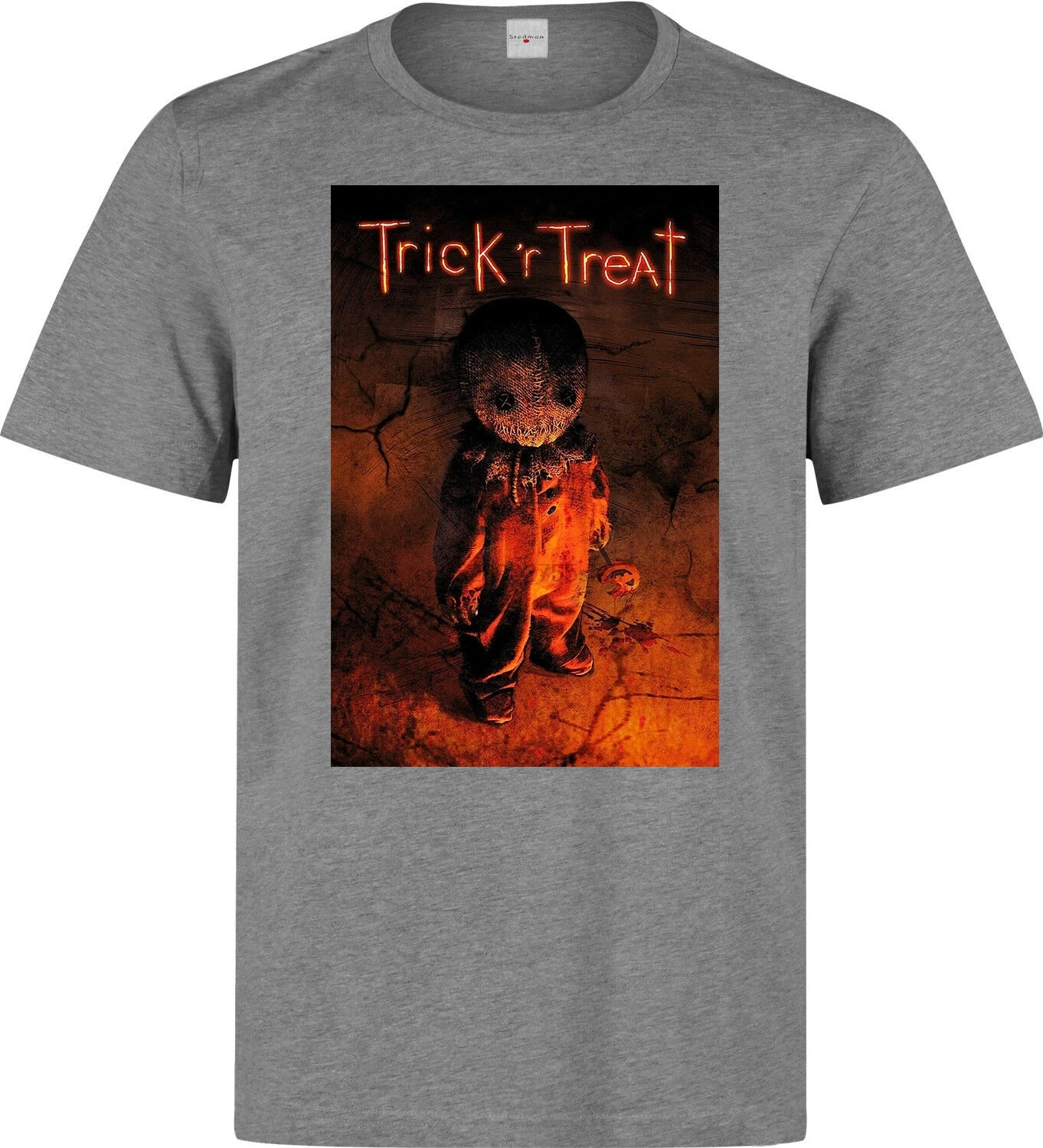 На Хэллоуин с надписью Trick or treat monster doll Мужская (доступно женщинам) серая футболка