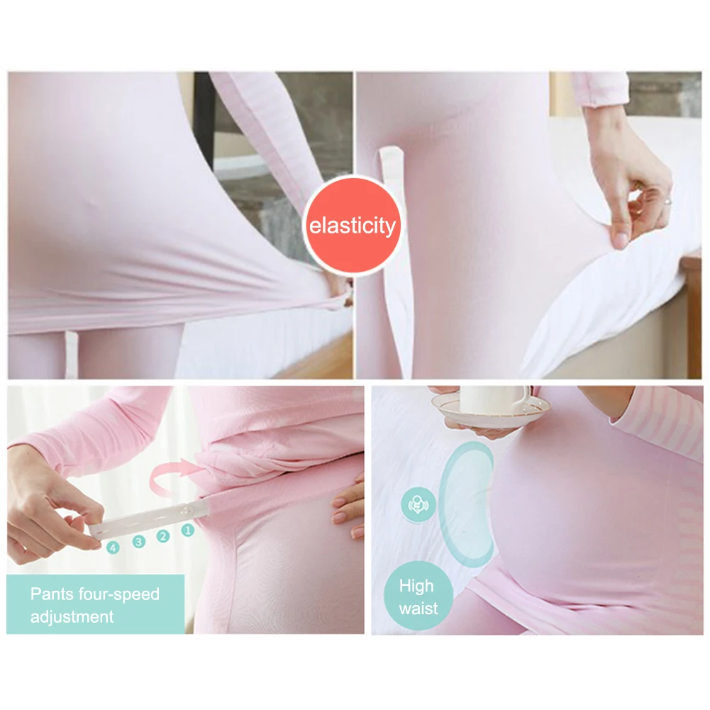 Pregnant Woman Long Sleeve Nightwear Nursing Pregnancy Lady O Neck Sling Cotton Pant Breastfeeding Tops Suit Homewear Comfortabe