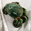 China's Old Jade Carved green Jade Crab 6